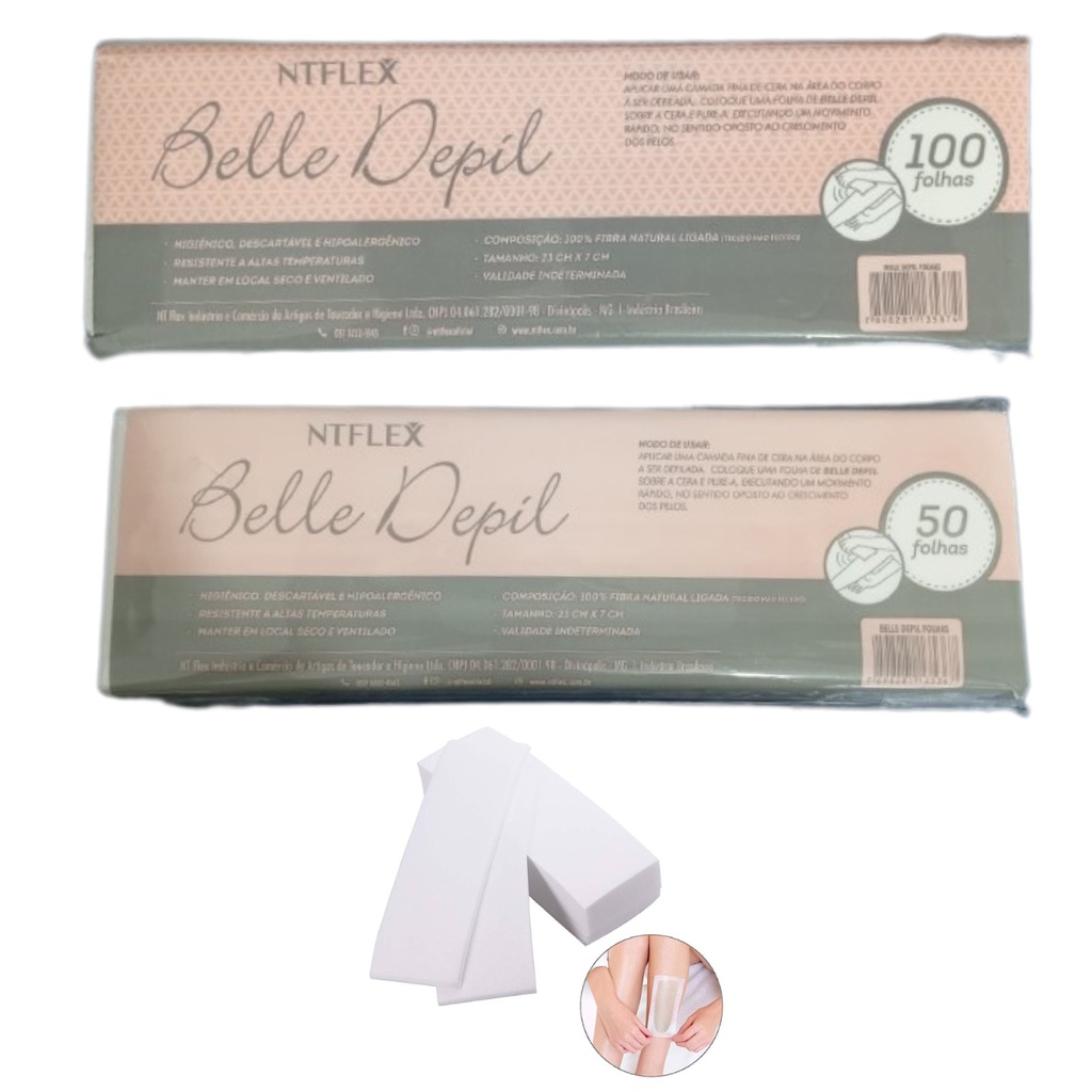 Papel/Lenço Depilatório Tnt Belle Depil 100 Unidades 7,2cm x 23cm com 80 gramatura em Oferta na Shopee