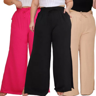 Calça Pantalona Plus Size de Amarrar Duna