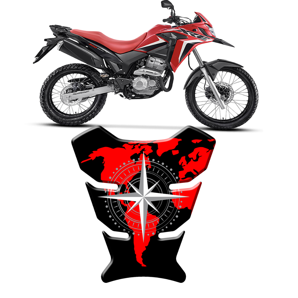 Protetor Tanque Adesivo Xre 300 190 Bros 160 Vermelha Rosa dos Ventos