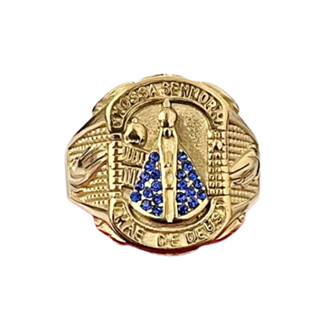 Anel Nossa Senhora Aparecida Cravejado Luxo