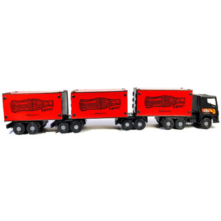 Caminhão Brinquedo Madeira 3 Baús Tremião Grande 90cm