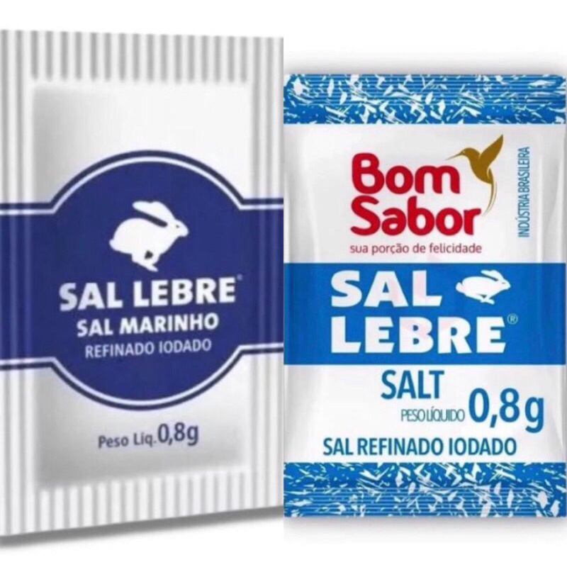 Sal Marinho Sachê 0,8grs Lebre Kit c/100 / 200 Unidades