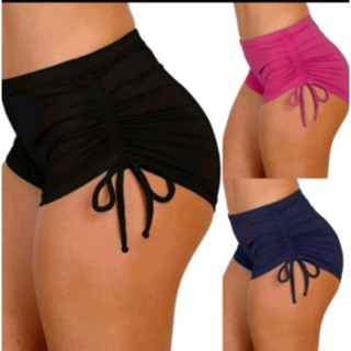 Kit com 3 shortinho moda praia piscina Sunquini biquíni feminino