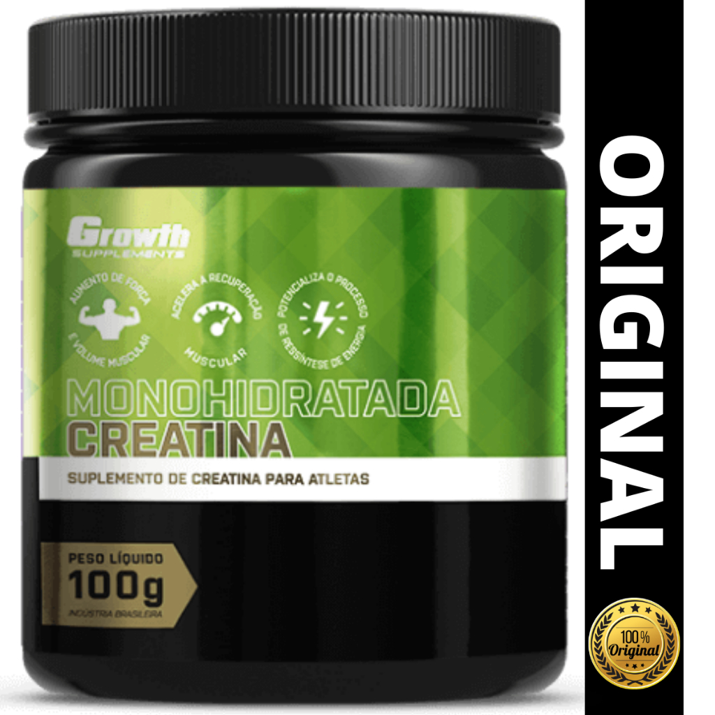 Creatina Growth Creapure Monohidratada Original 100g Verde Growth Supplements