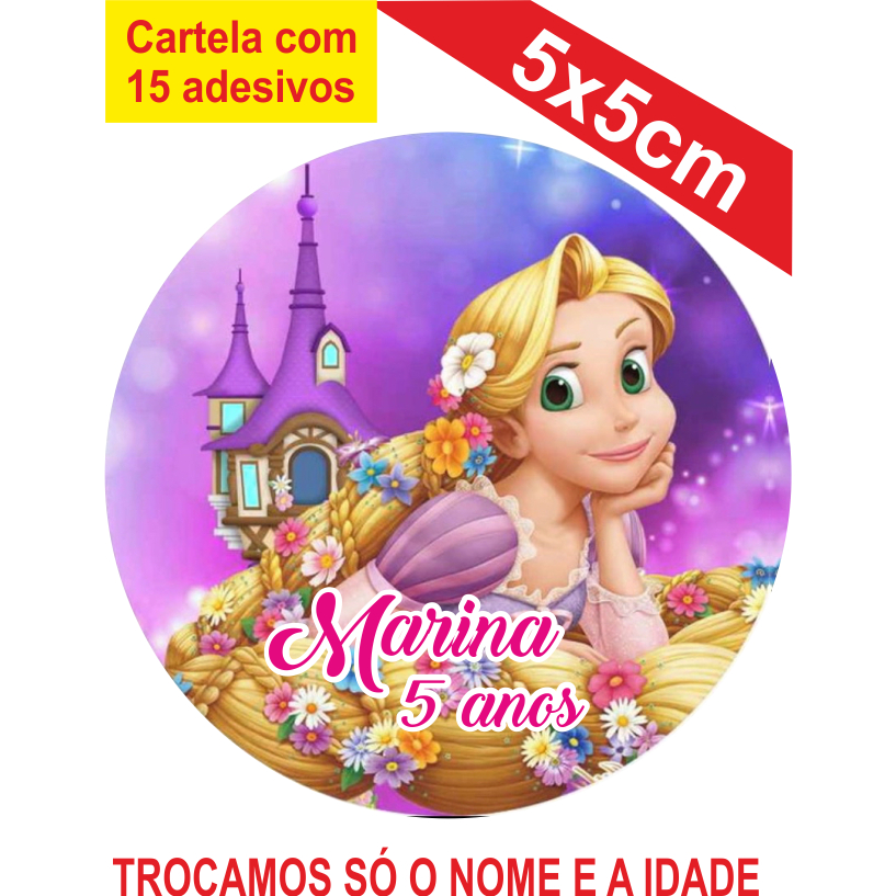 Adesivos Rapunzel Personalizados 5x5cm Festa Aniversário Lembrancinha em Oferta na Shopee