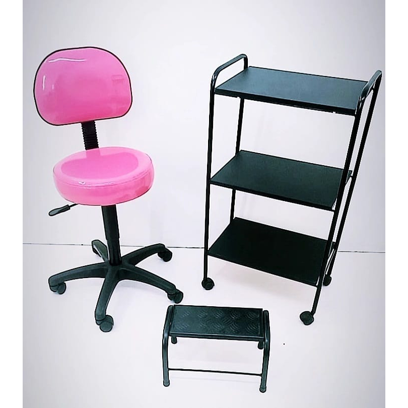 Kit para estética Mocho/Carrinho auxiliar/Escadinha