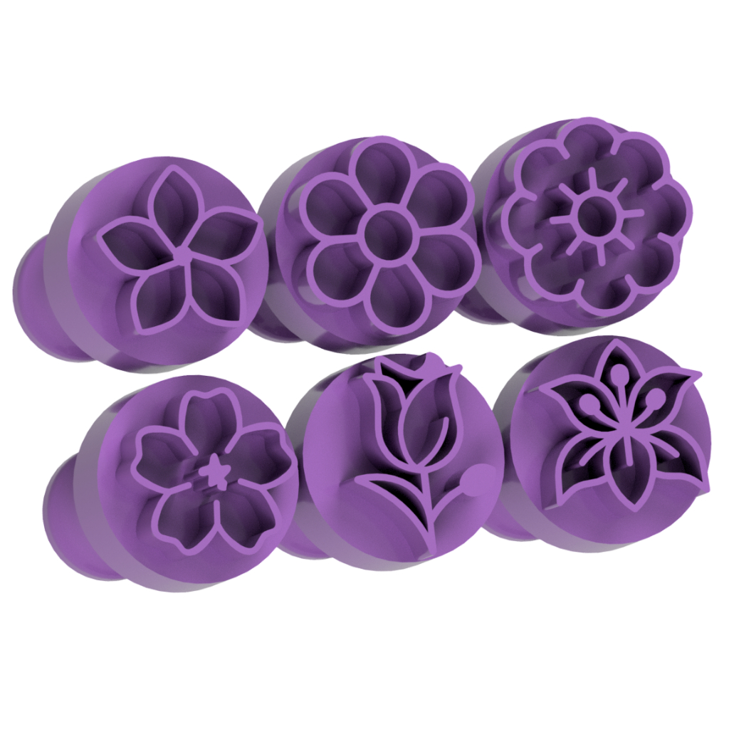 Carimbo para Brigadeiro e Doces - Flores 1 - Kit com 6 unidades