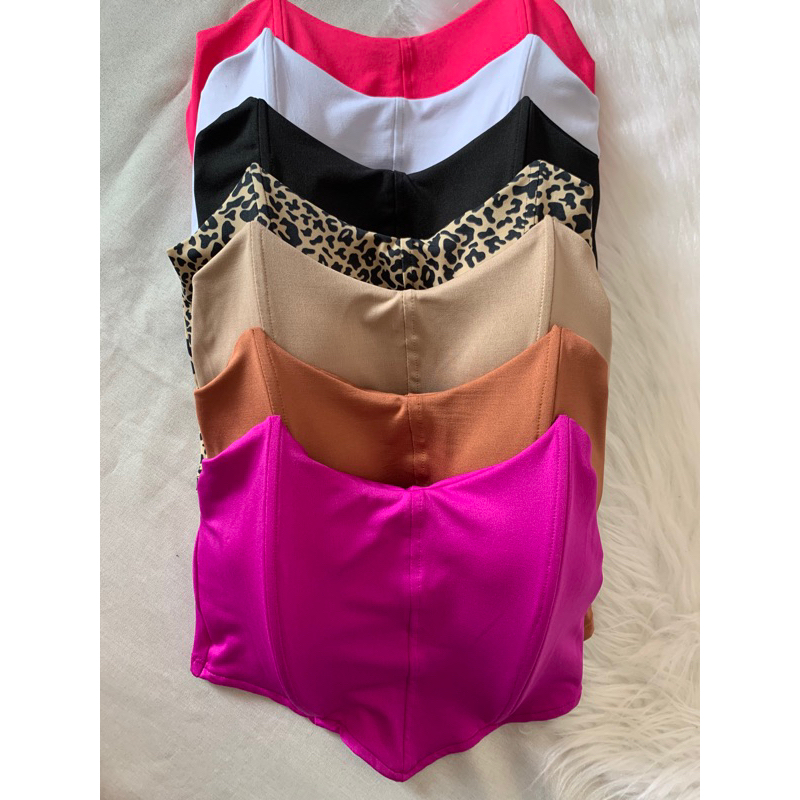 Kit 2 Cropped Corset Com Bojo Tomara que caia em Suplex Corselet em Oferta na Shopee