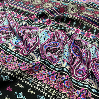 Tecido Viscose Estampada Indiana Roxa 1,45m Roupas Femininas