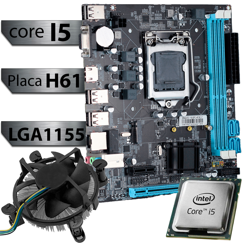 Kit Pl Mãe H61 + Processador I5 2400 + Cooler
