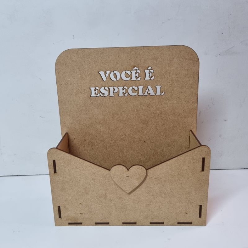Cesta ENVELOPE VOCE E ESPECIAL kit 5 unidades Presente Lembrança e decoração - MDF cru