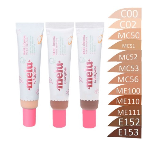 BASE LIQUIDA MELU  RUBY ROSE RR872 em Oferta na Shopee