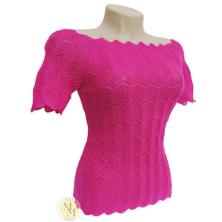 Cropped Zig Zag Blusa Feminina Gola Canoa Moda Tricô Primavera Verão em Oferta na Shopee