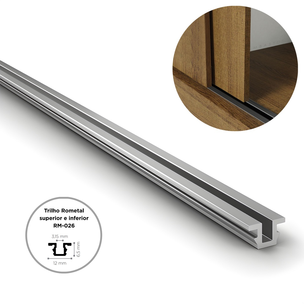 Trilho Superior Inferior Para Porta de Correr Guarda Roupa T13 (Na medida a Escolher) em Oferta na Shopee