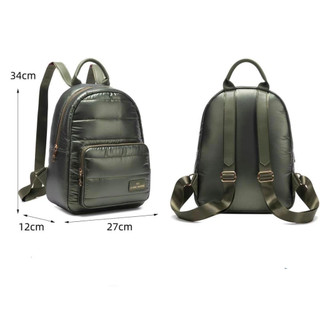 Mochila Puffer acolchoada com bolso frontal