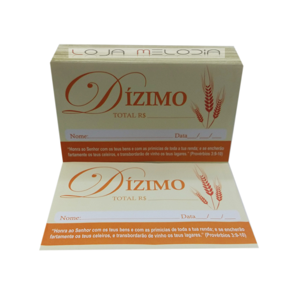 Envelope Dizimo Amarelo claro  Pacote 100 Unidades (dizimo)