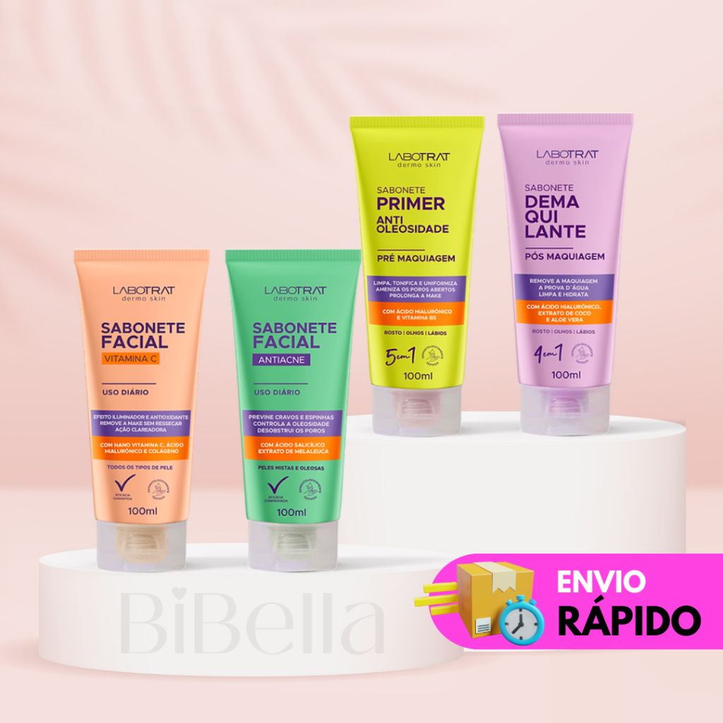 Sabonete Facial - Gel de limpeza - Antiacne Antioleosidade - Vitamina C - Pré Maquiagem - Demaquilante - Gel de Limpeza Facial/Rosto - Sabonete Líquido Facial Labotrat 100ml