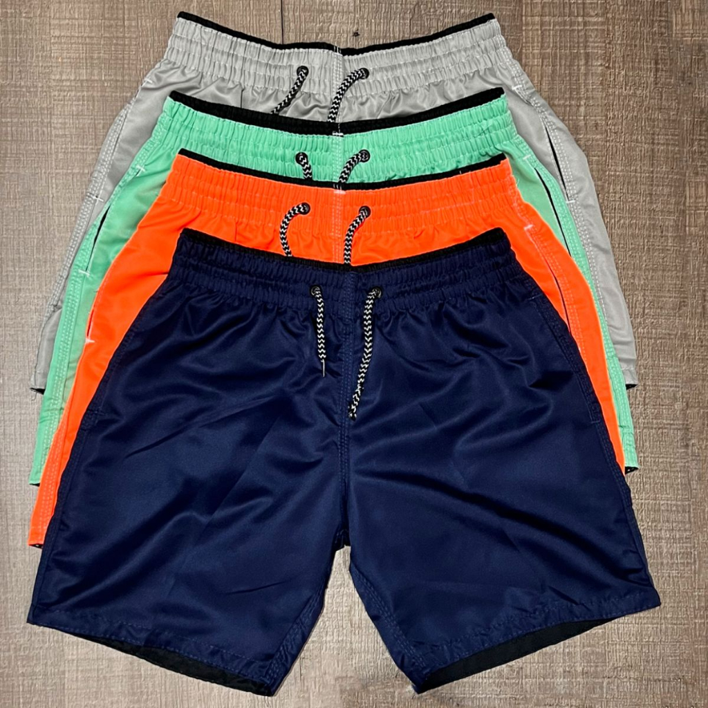 Kit 3 Bermudas Tactel Infantil Juvenil Menino Verão Com Bolso e Cordão 8 e 10 Anos em Oferta na Shopee