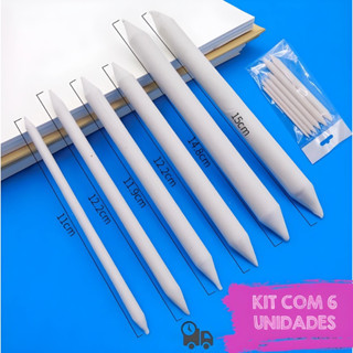 Kit com 6 esfuminhos para desenho profissional