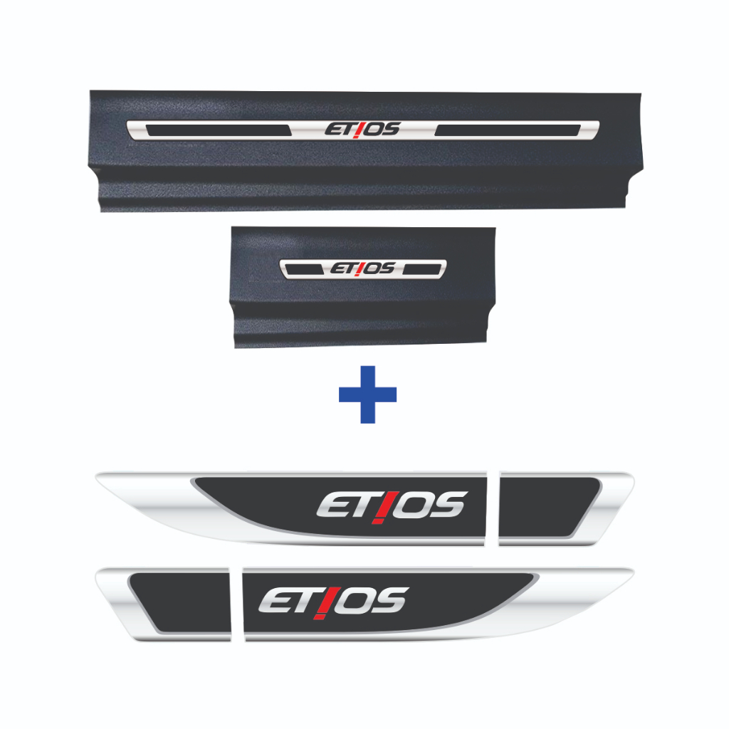 Toyota Etios Kit Soleira Resinada E Aplique De Paralama