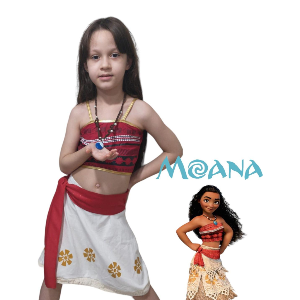 Conjunto Moana vestido infantil vestido roupa fantasia