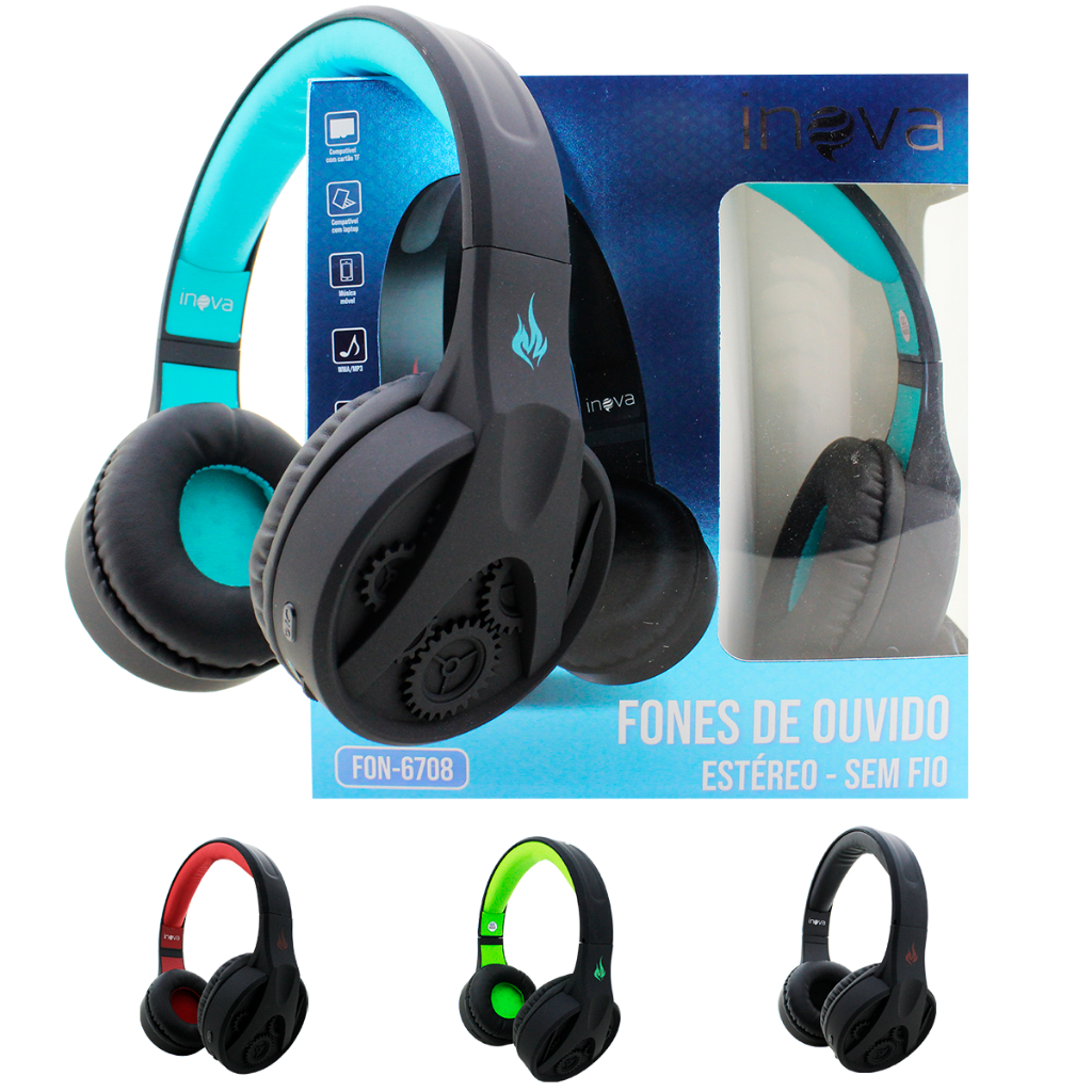 Fone De Ouvido Bluetooth Headset Stereo Sem Fio Wireless Com Microfone