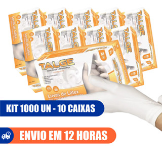 Luva Látex Com Pó Branca Kit 1000un 10 Caixas Talge