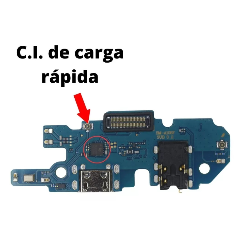 Placa Conector Carga Compatível A10 (a105)  Com Microfone Conector  com Turbo C.I. Carga Rápido