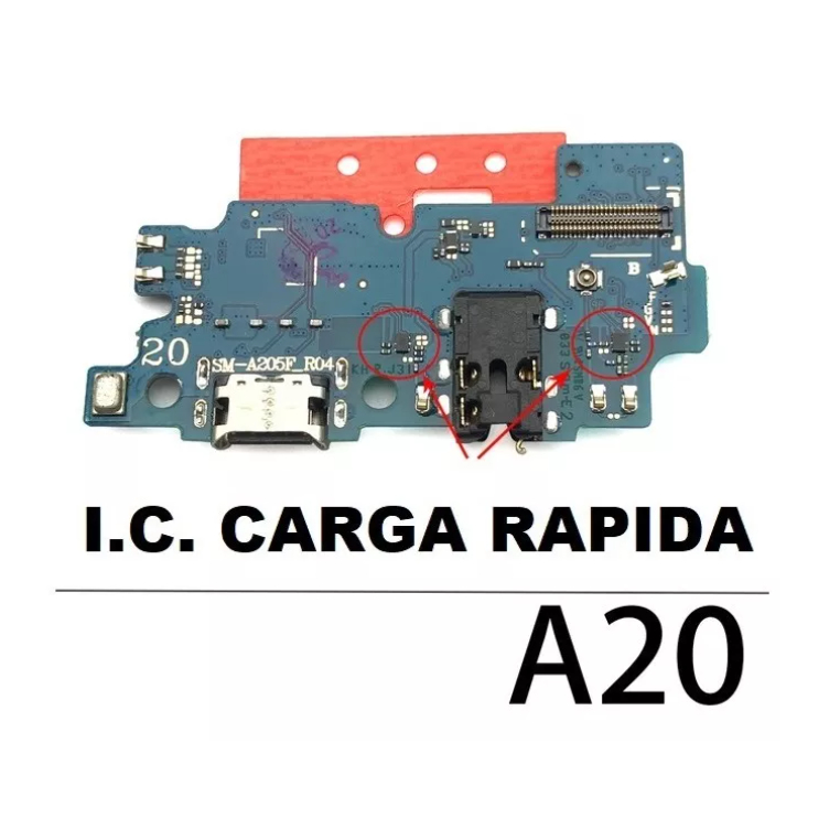 Placa Conector Carga Compatível  A20 A205F Sm-a205F Com Microfone Conector  com Turbo C.I. Carga Rápido