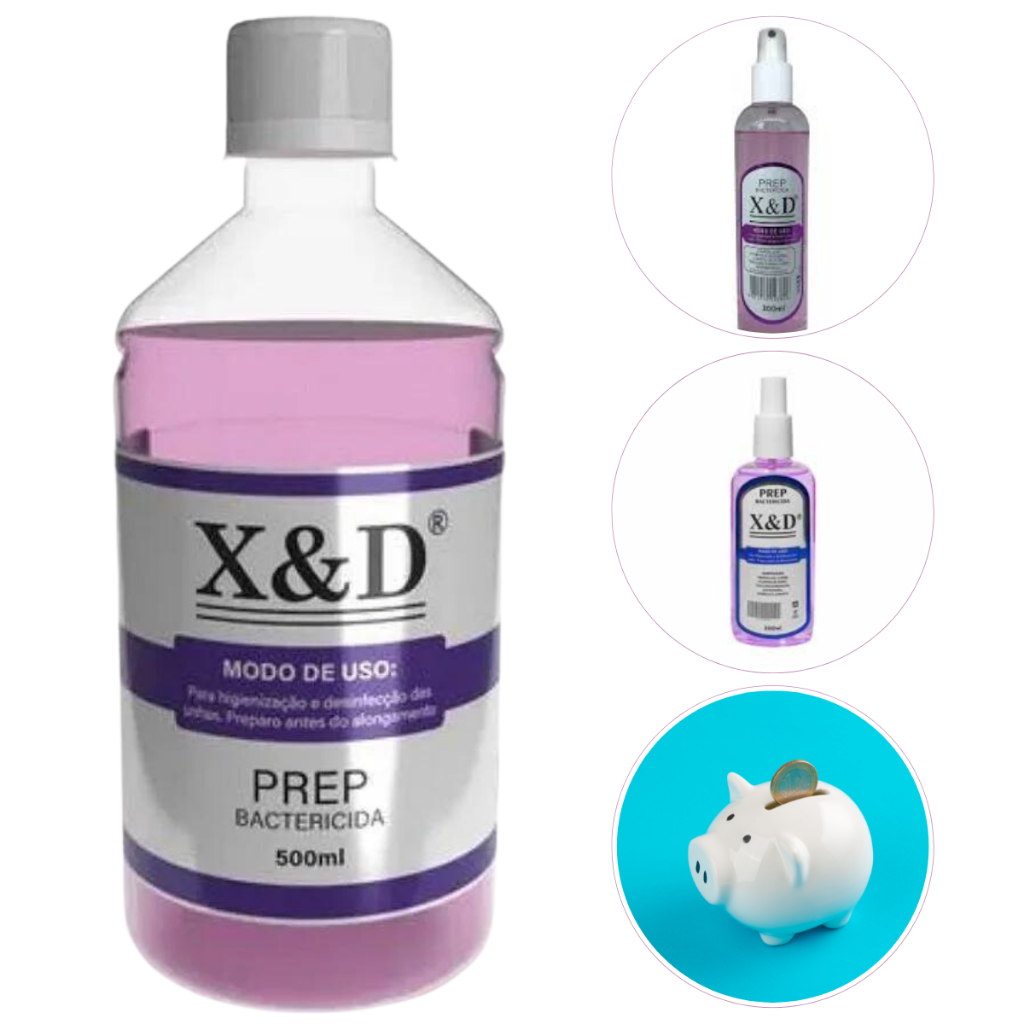 Prep X&D Bactericida Para Cuidados Da Unha 500ml Alongamento Acrigel Bactericida Spray Higiene