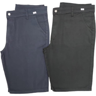 bermuda masculina sarja com elastano cinza e verde plus size cód.576/577