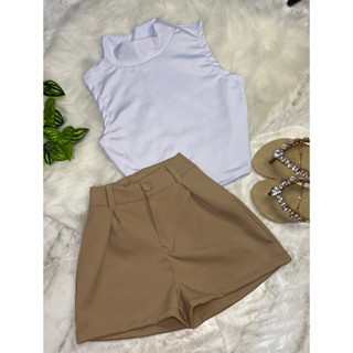 short alfaiataria feminino curto com pregas do 36 oa 46