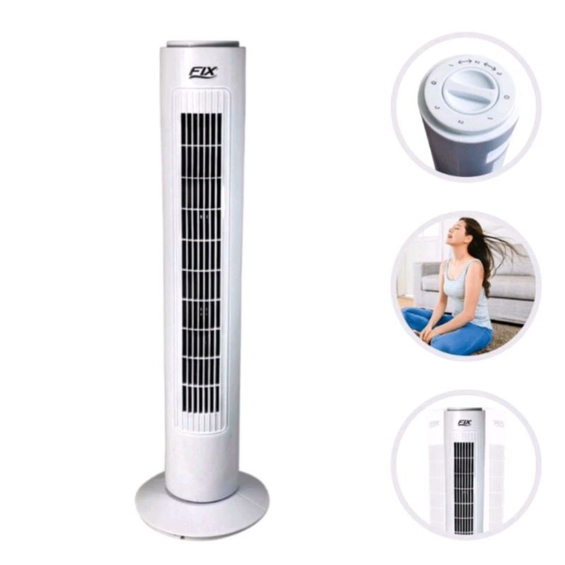 Ventilador De Coluna Fix Silencioso 220v Potente Branco 3 Velocidade Giratório Sala Quarto Moderno Circulador de Ar Ambiente