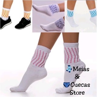 Meias Esportivas kit 06 Pares Meias Academia Feminina Meia Caminhada Meia Aeróbica Meia Malhar Meias Promoção Oferta