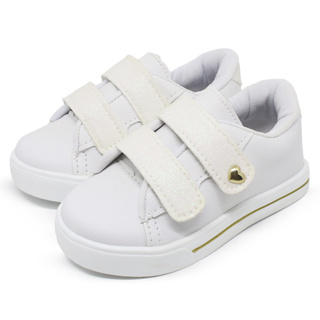 tênis infantil feminino branco casual perfeito para passeio em Oferta na Shopee
