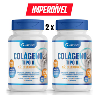 2 Colageno Tipo 2 Não Hidrolisado Para Articulação Coluna Joelho Inflamações 240 Capsulas 690mg para dor