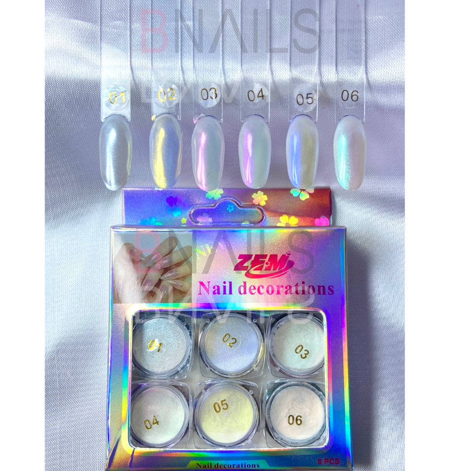 Pó De Sereia Decoração De Unhas Asa de Borboleta Nail Art Glitter Em Pó Acrigel 6 Potinhos em Oferta na Shopee