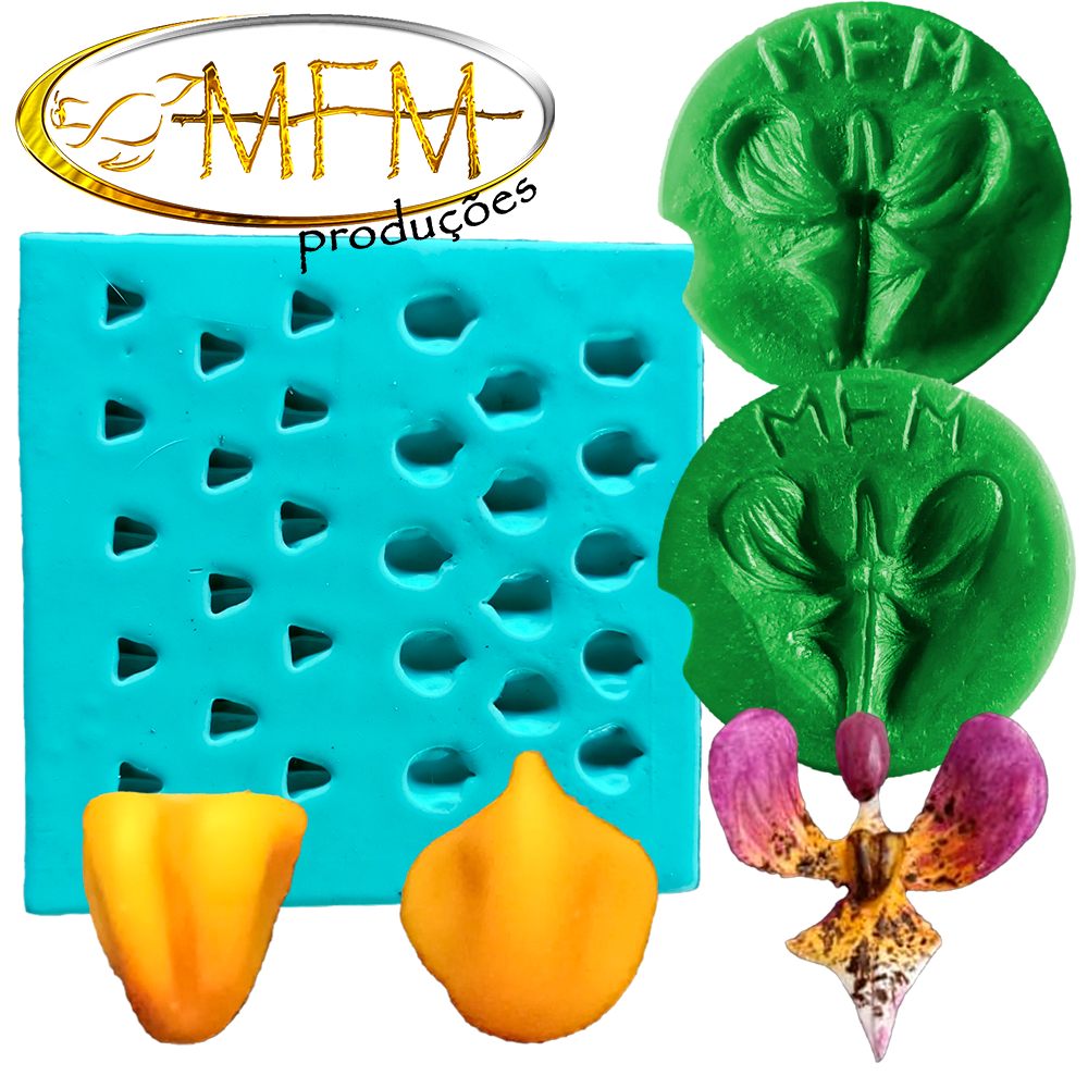 Molde em Silicone Kit Miolo da Orquídea (Pistilos + Garganta)