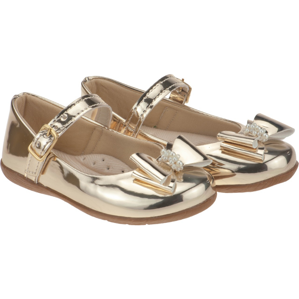 Sapatilha Infantil Menina Laço Dourada Conforto Leve Festa Ocasião Especial Daminha Luxo em Oferta na Shopee
