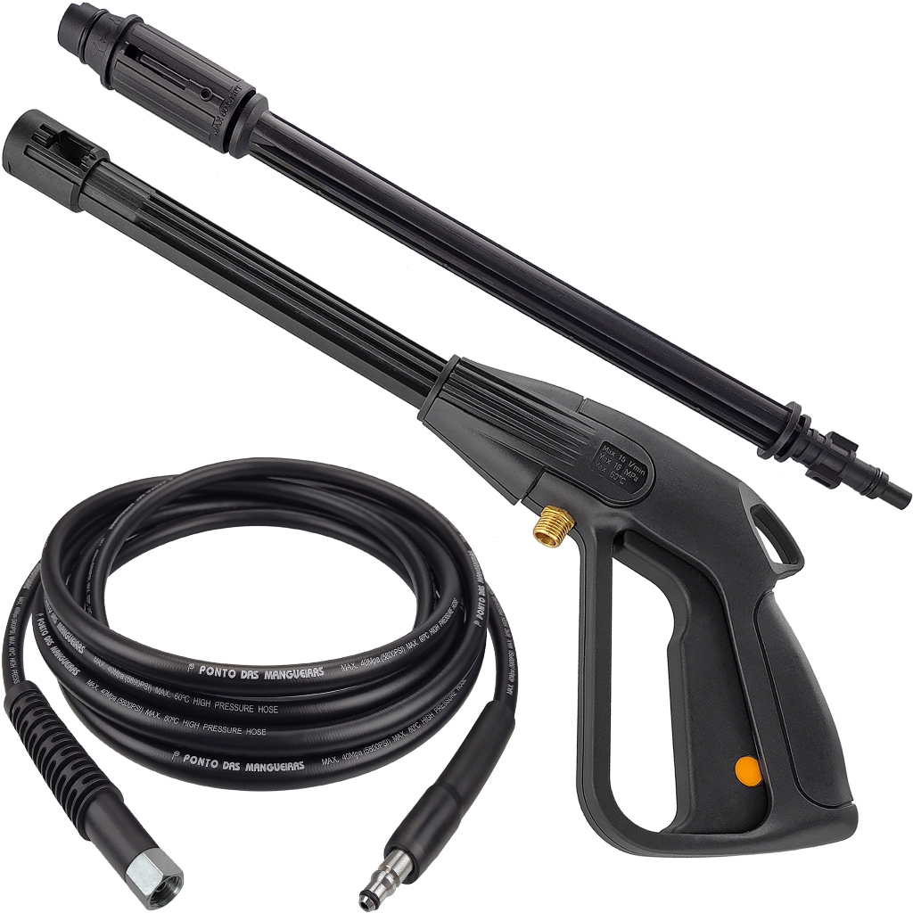 Kit Pistola Lança Mangueira Trama Nylon Compatível Lavadora Tramontina 1500psi 1200w