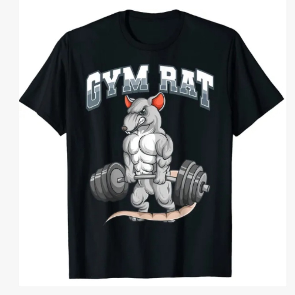 Camiseta Oversized Gym Rat Academia Treino Maromba Fitness Rato De Academia
