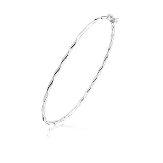 Bracelete de Prata 925 Fio Ondulado Luxo
