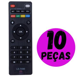 Kit 10 Controle Remoto Para Tv Smart Box 4k Le-7490 Fbg-9006 Sky-8095 em Oferta na Shopee