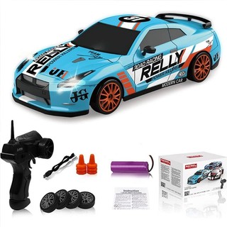 Carrinho de controle remoto recarregável RC Nissan GTR Ferrari Drift tração nas quatro rodas brinquedo presente