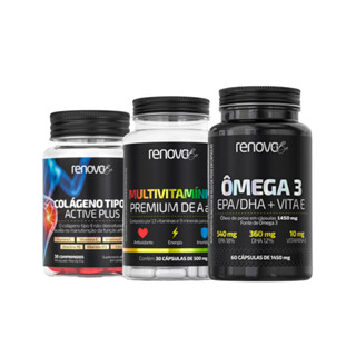 Ômega 3 Vita E + Multivitamínico + Colágeno Tipo 2 Renova Be