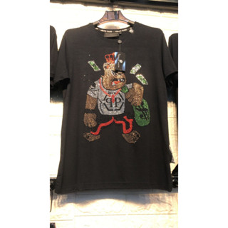 Nova marca da moda camiseta de manga curta para homens com diamantes para o verão solto em torno com pedraria manga curta masculina tops
