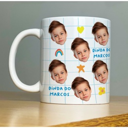 Caneca Personalizada com Foto 325ml | Presente para Mães, Pais, Avós e Dindos | Porcelana Premium