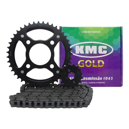KIT RELAÇÃO TRANSMISSÃO CG FAN 150 TITAN 150 CARGO 150 START 150 KMC GOLD COM RETENTOR em Oferta na Shopee