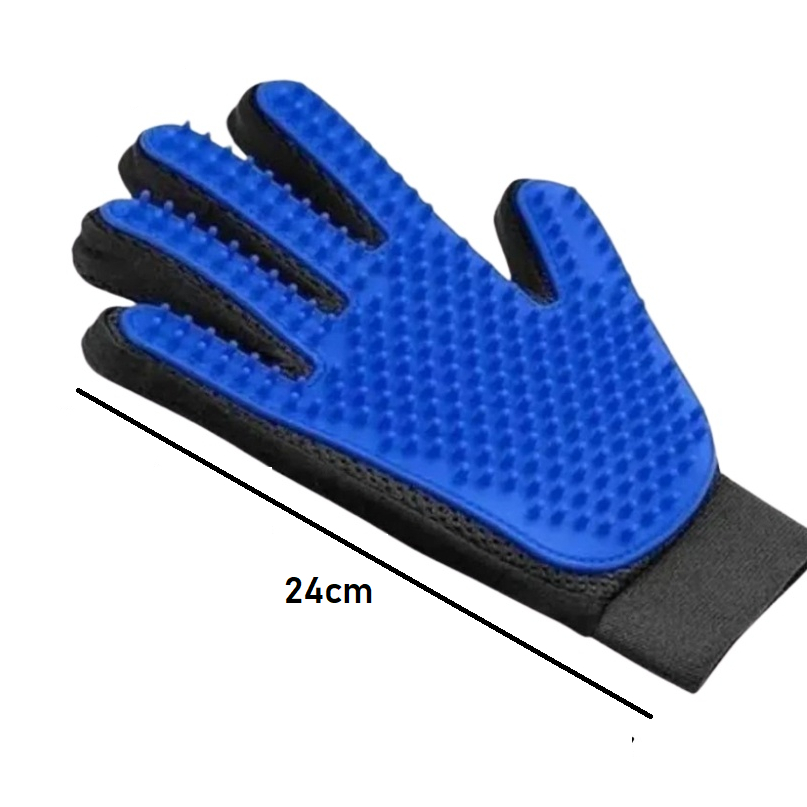 Luva 24cm Removedora de Pelos Higiene Para Pets Cães e Gatos Prático Fácil Limpeza Seco ou Molhado