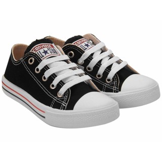 Tênis colegial all star converse infantil preto branco amarelo